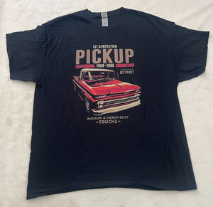 Mens XL Black 1st Generation Pickup 1960-1966 Classic Truck Graphic T Shirt